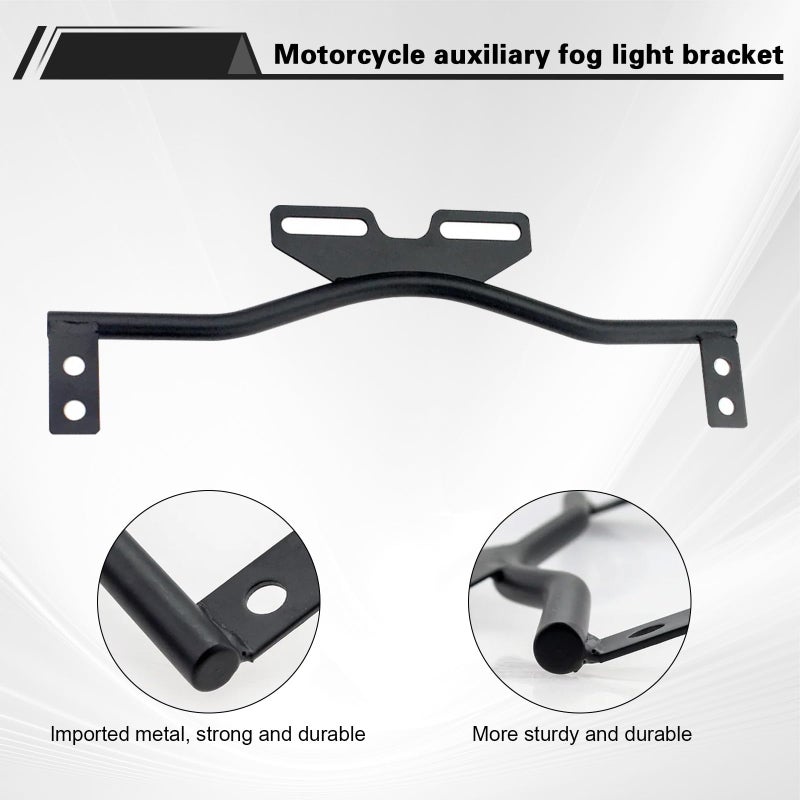 SKTYANTS Motorcycle Light Bracket Bar Driving Spot Fog Passing Turn Signal Light Bracket bar Compatible with Dyna Super Glide Road Honda Suzuki Yamaha Kawasaki(Black) - Image 4